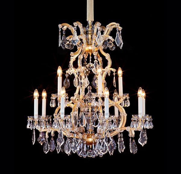 FI Maria Theresia chandelier 12-light LOBMEYR