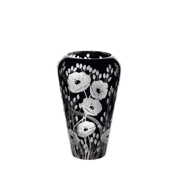 Black enameled vase III. “poppy”