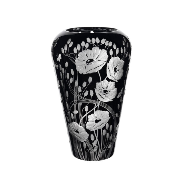 Black enameled vase I. “poppy”